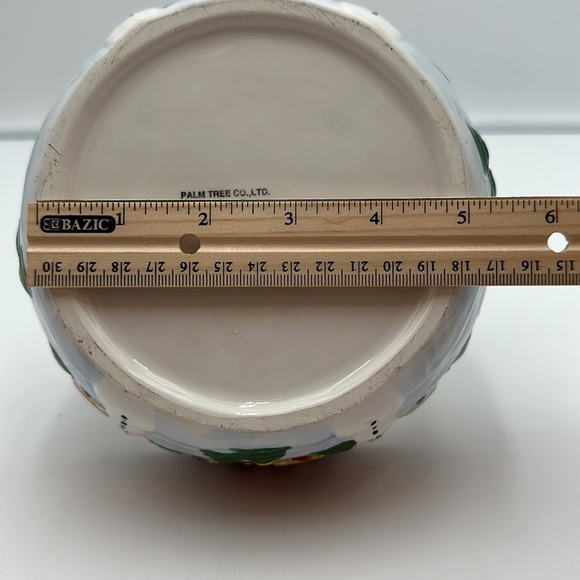 Ceramic Christmas Angel Basket Bowl Winter Scene Peace on Earth Palm Tree Co - Picture 14 of 16